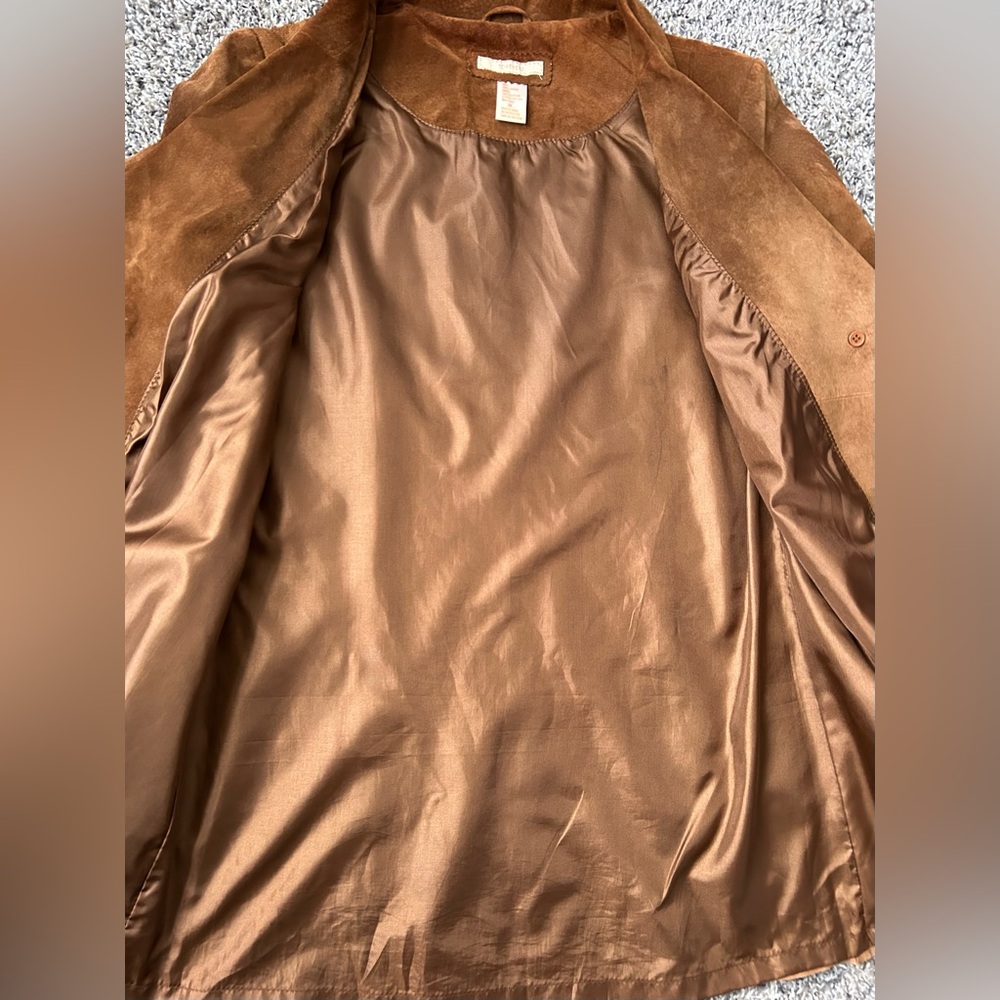 Vintage Forever 21 Y2K Brown Suede Leather Women’s Blazer size Medium - Picture 9 of 9